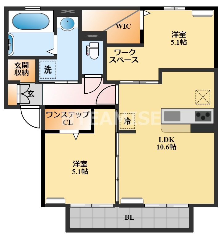 諫早市鷲崎町のアパートの間取り