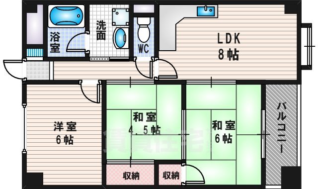 北淀宝ハイツベゴニアの間取り