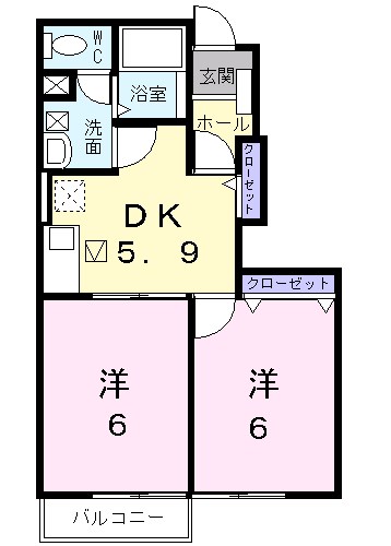 上田市下塩尻のアパートの間取り