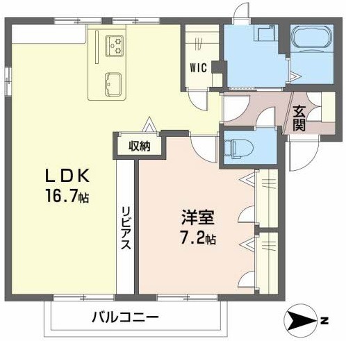 広島市安佐南区上安のアパートの間取り