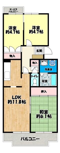 グリーンヒル小金台マンションの間取り写真