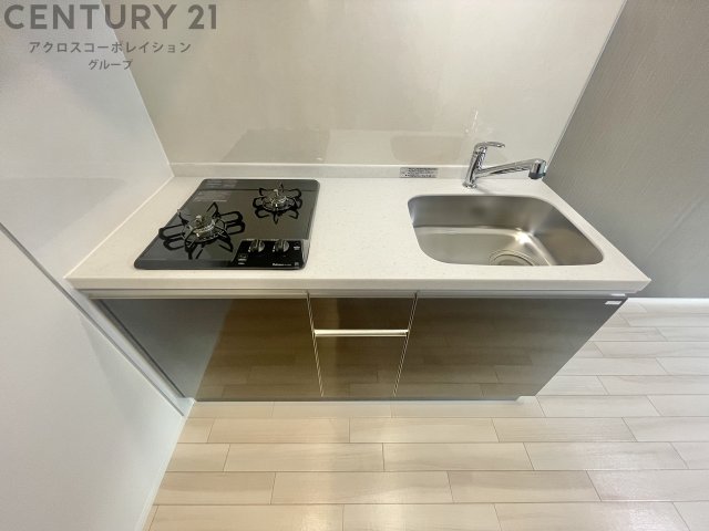 キッチン　2口ガスコンロ付で機能的なキッチンです！