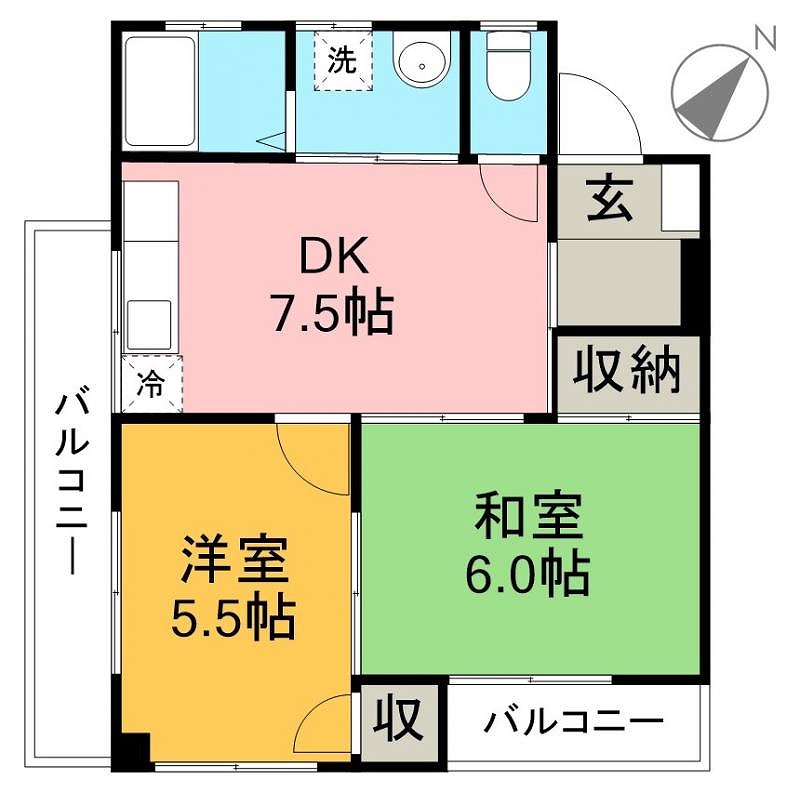 とさでん交通桟橋線 桟橋通三丁目駅 徒歩21分 3階建 築34年の間取り写真