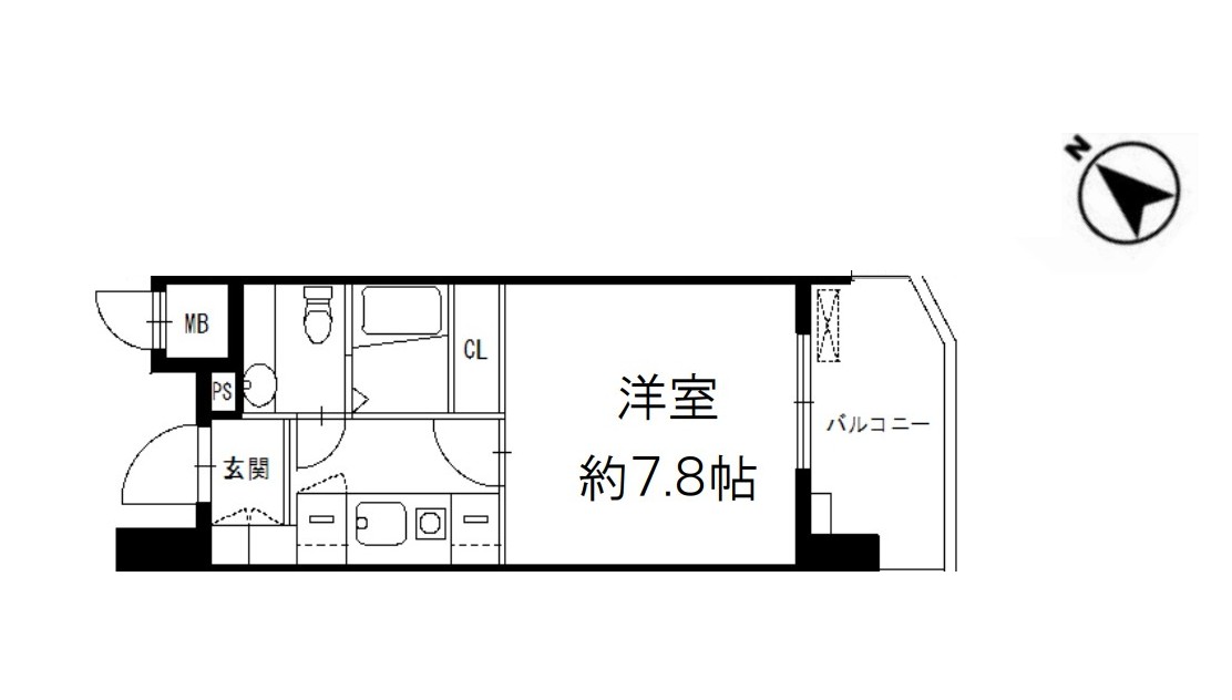 小田急線 登戸駅 徒歩4分 11階建 築22年の間取り写真