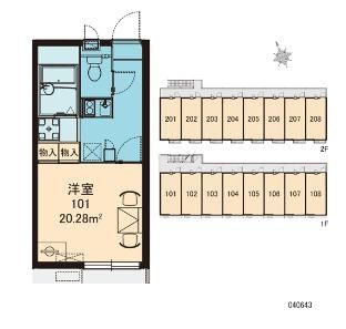 伊勢原市下糟屋のアパートの間取り