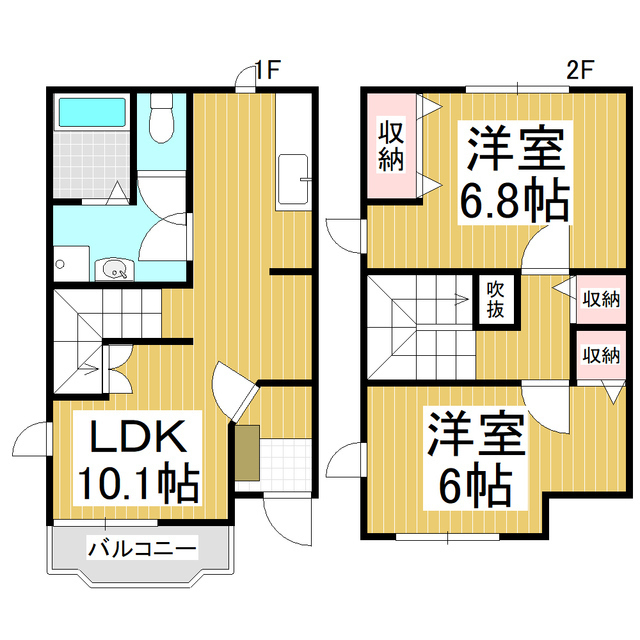 松本市梓川倭のアパートの間取り