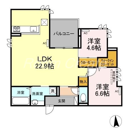 徳島市住吉のアパートの間取り