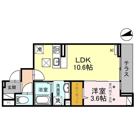 川越市仙波町のアパートの間取り