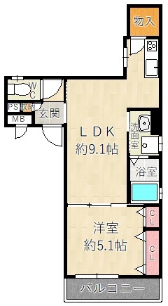 ラモーナ東本町IIの間取り