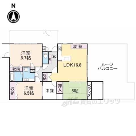 生駒市さつき台のマンションの間取り