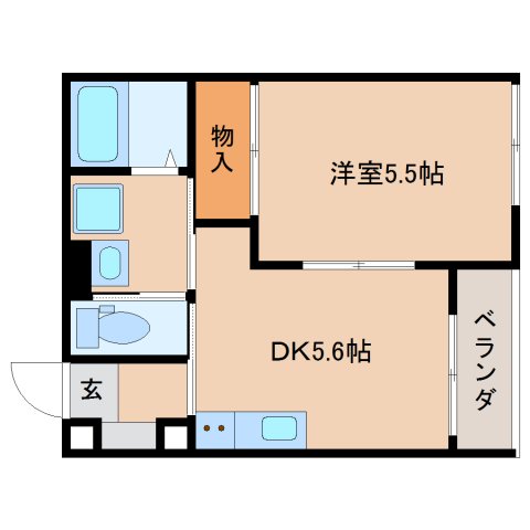 静岡市清水区永楽町のアパートの間取り