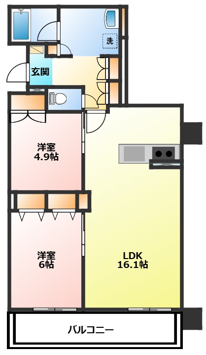 小田原市城山のマンションの間取り