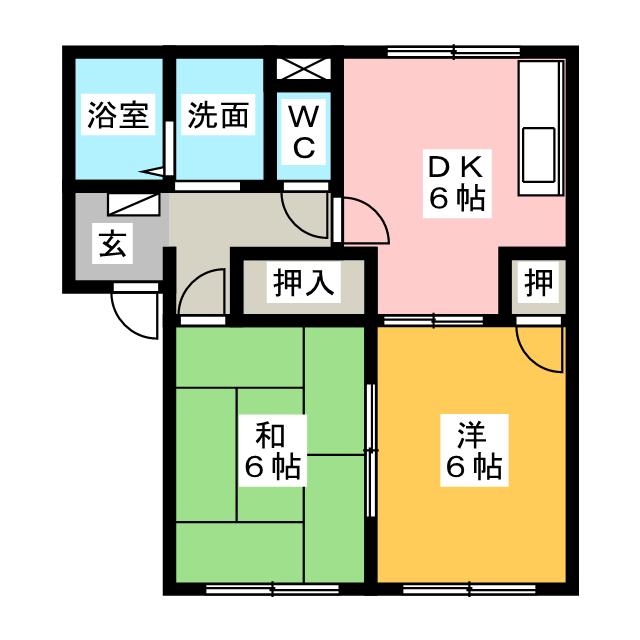 エステート羽津　Ｄ棟の間取り