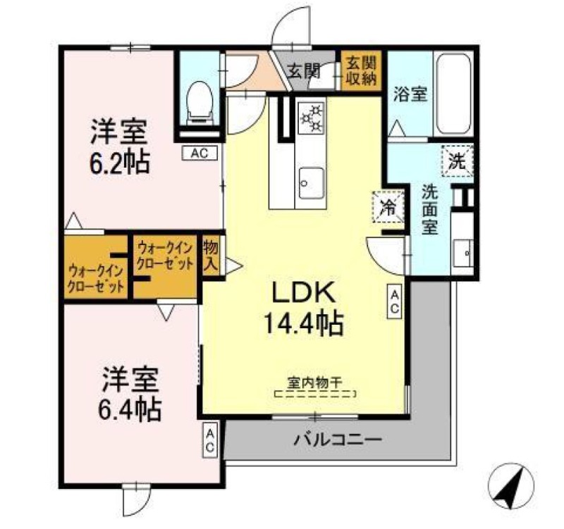 浜松市中央区子安町のアパートの間取り