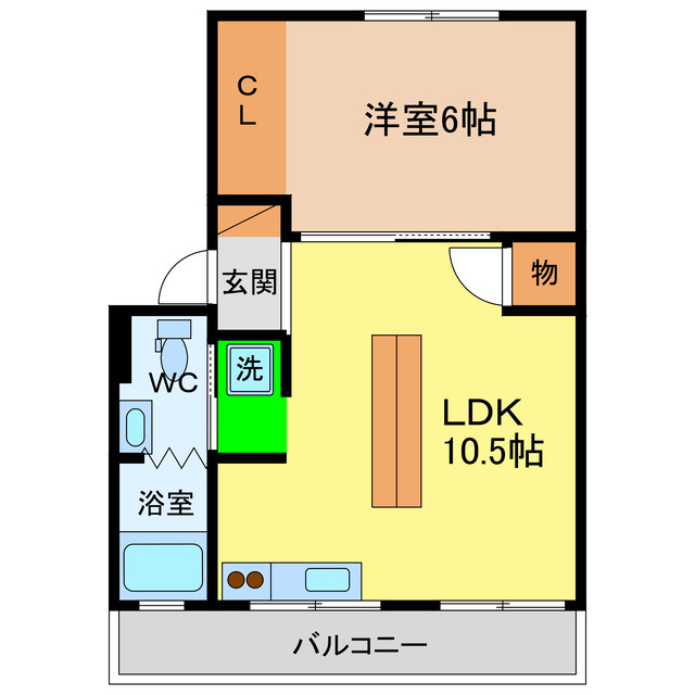 徳島市南沖洲のマンションの間取り