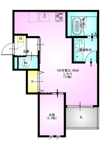 【松戸市横須賀のアパートの間取り】