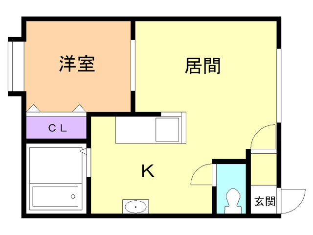 苫小牧市宮前町のアパートの間取り