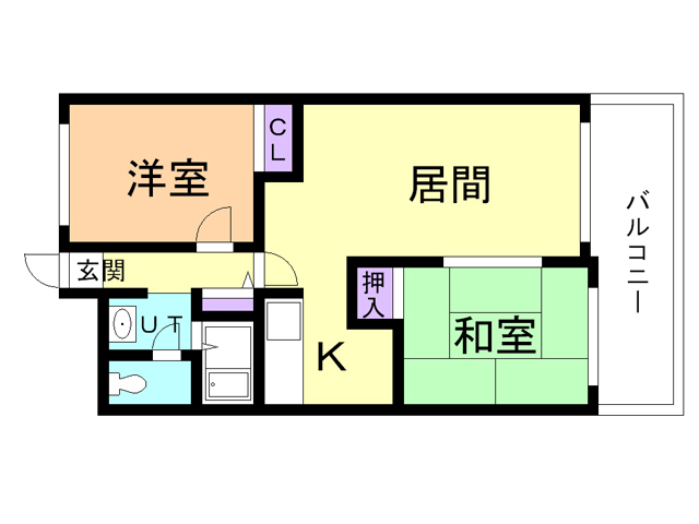 苫小牧市新中野町のマンションの間取り