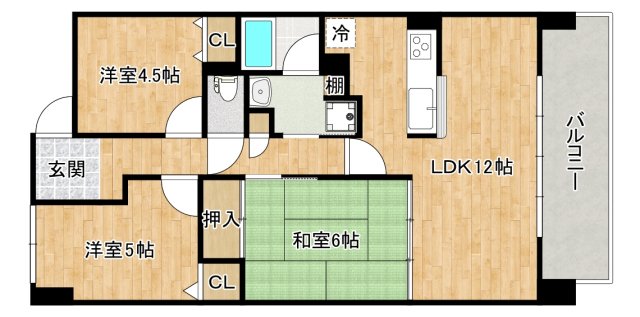 箕面市小野原西のマンションの間取り