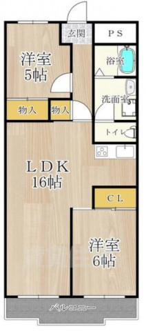 東大阪市今米のマンションの間取り