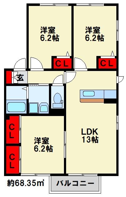 プランタン蔵　C棟の間取り