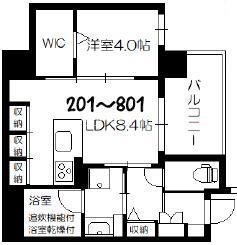 大阪市中央区法円坂のマンションの間取り