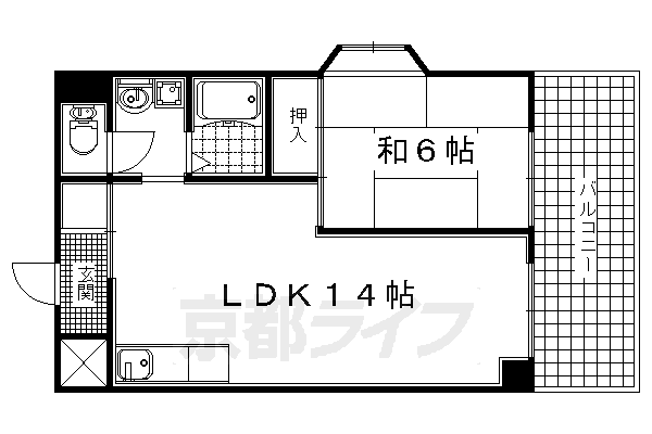 城陽市富野のマンションの間取り