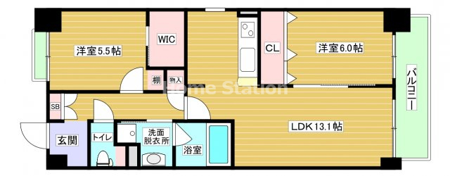 大阪市港区磯路のマンションの間取り