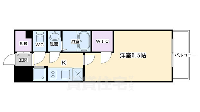 京都市下京区梅小路高畑町のマンションの間取り