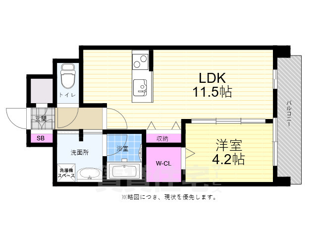 広島市中区東白島町のマンションの間取り