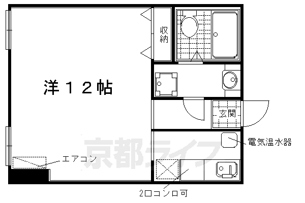 京都市下京区清水町のマンションの間取り