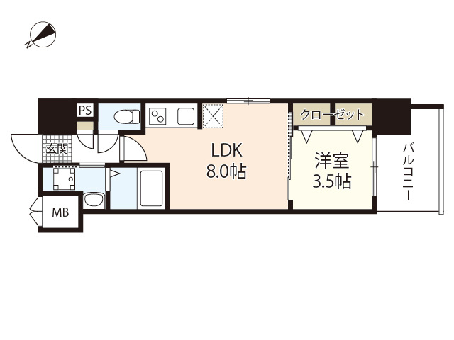 S-RESIDENCE空港通りawesomeの間取り