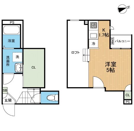 熊本市南区近見のアパートの間取り