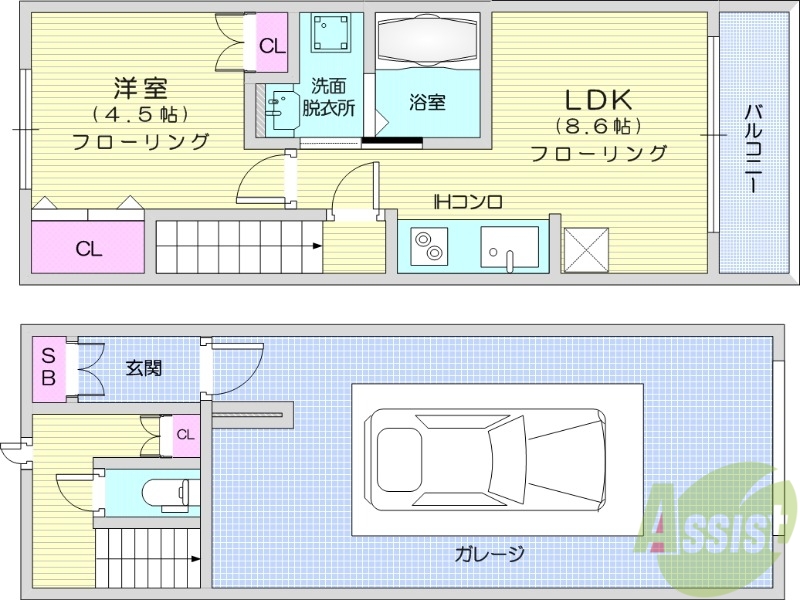 グランディガレージの間取り