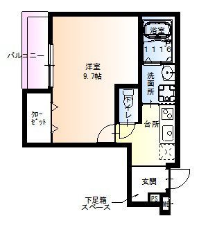 神戸市灘区大石南町のアパートの間取り