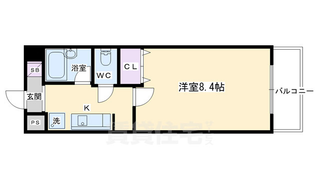 京都市上京区笹屋４丁目のマンションの間取り