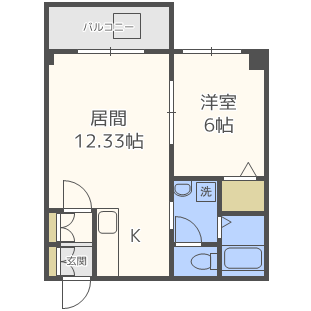 札幌市北区北二十二条西のマンションの間取り