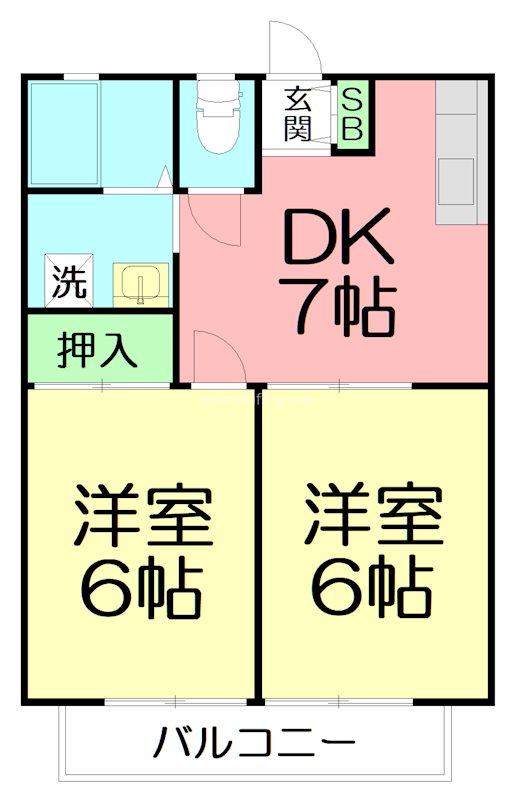 南足柄市塚原のアパートの間取り