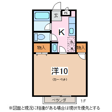 松本市大字島立のアパートの間取り