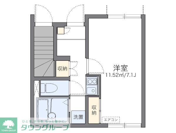 鎌ケ谷市中央のアパートの間取り