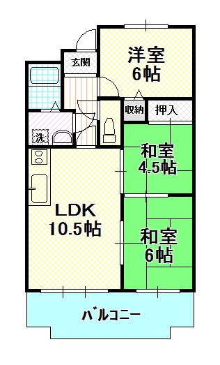 ライオンズマンション泉南樽井第２の間取り