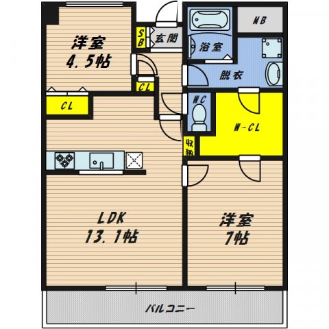 クレイン諸口の間取り