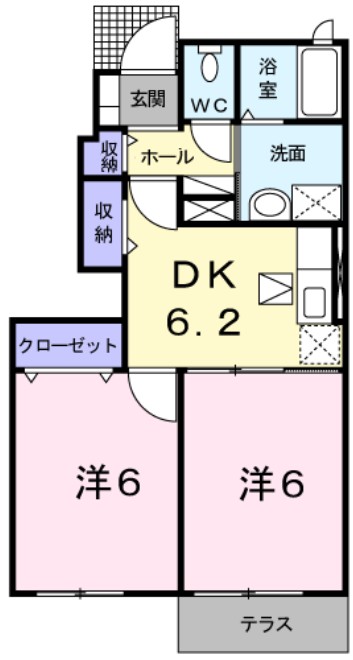 苫田郡鏡野町円宗寺のアパートの間取り