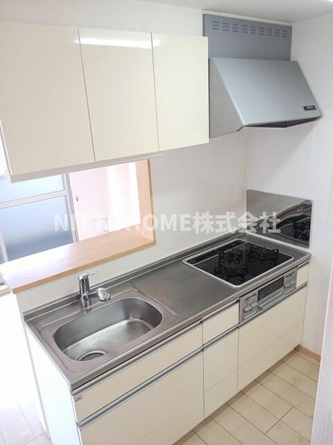 キッチン　ガスコンロ付きのカウンターキッチン◎