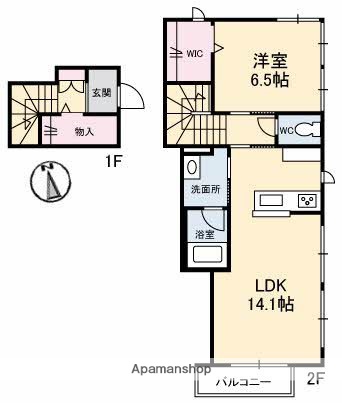 ＪＲ宇野線 茶屋町駅 徒歩15分 2階建 築8年の間取り写真