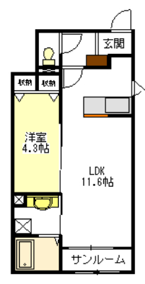 ライズコート RKの間取り写真