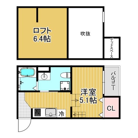 スカイヴィラ東難波の間取り写真