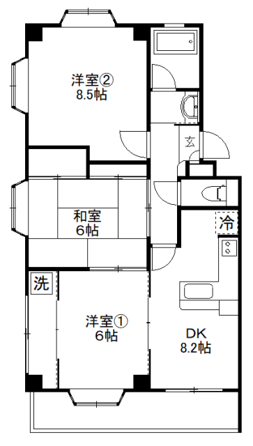 サンアイハイツの間取り