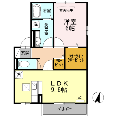 尾道市栗原町のアパートの間取り