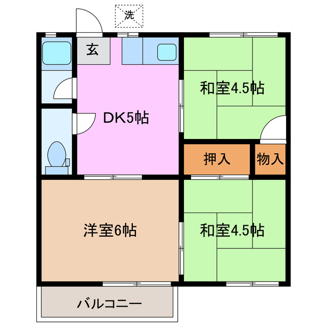 鳥羽市大明西町のアパートの間取り